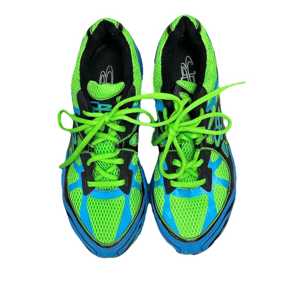 Boombah Womens 8.5 Blue Neon Green Black Athletic Shoes Running